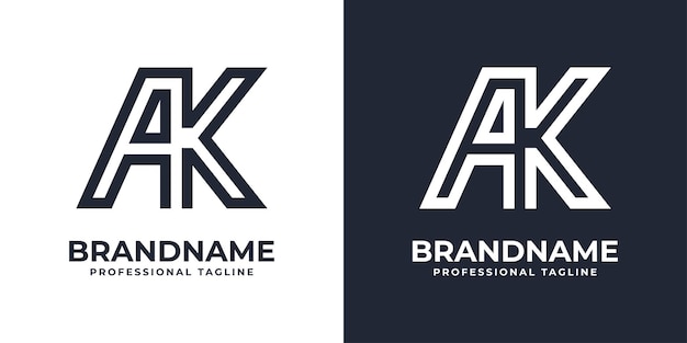 Logotipo de monograma AK simple adecuado para cualquier negocio con inicial AK o KA