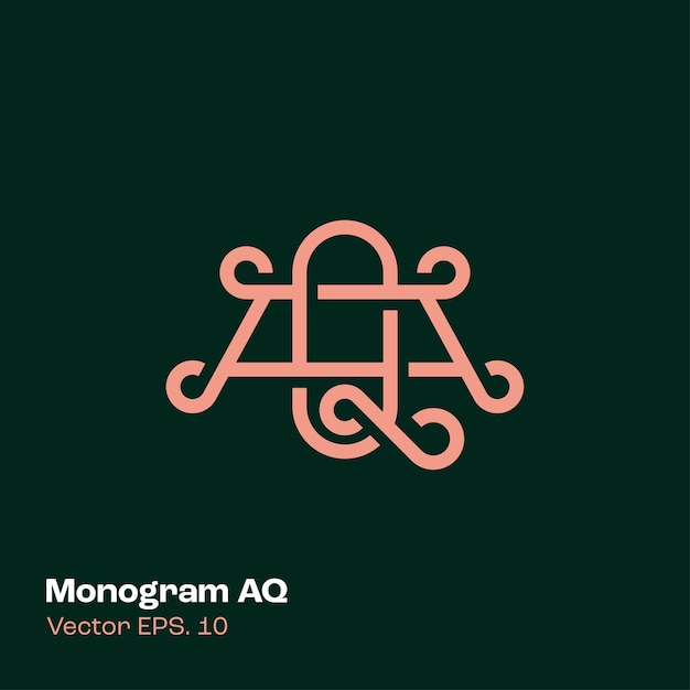 Vector logotipo del monograma aq