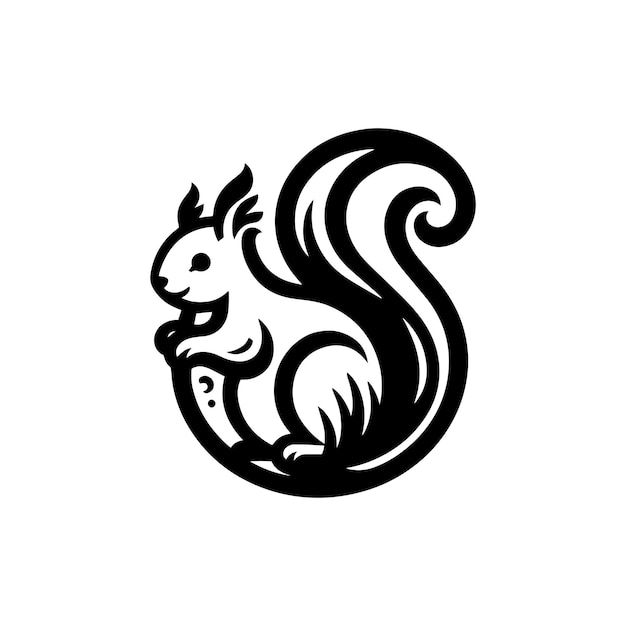 El logotipo del monograma de la ardilla vectorial 1