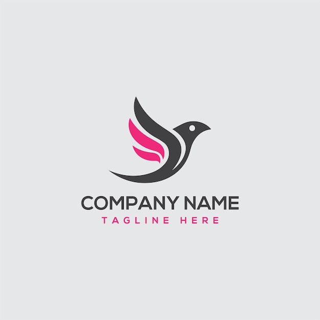 Logotipo de monograma de ave simple Logotipo de ave voladora con el concepto de diseño vectorial