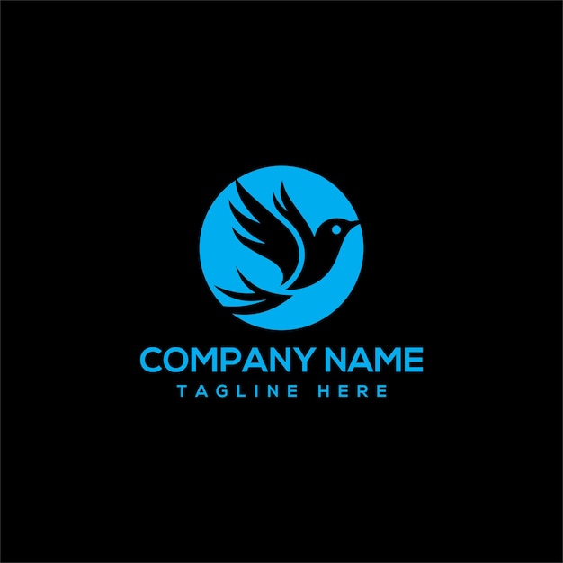 Logotipo de monograma de ave simple Logotipo de ave voladora con el concepto de diseño vectorial