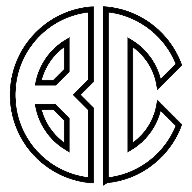 El logotipo del monograma de BC en un diseño circular