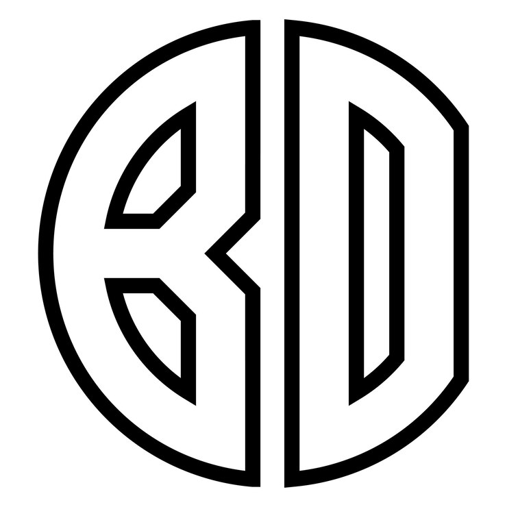 Vector el logotipo del monograma bo en un diseño circular