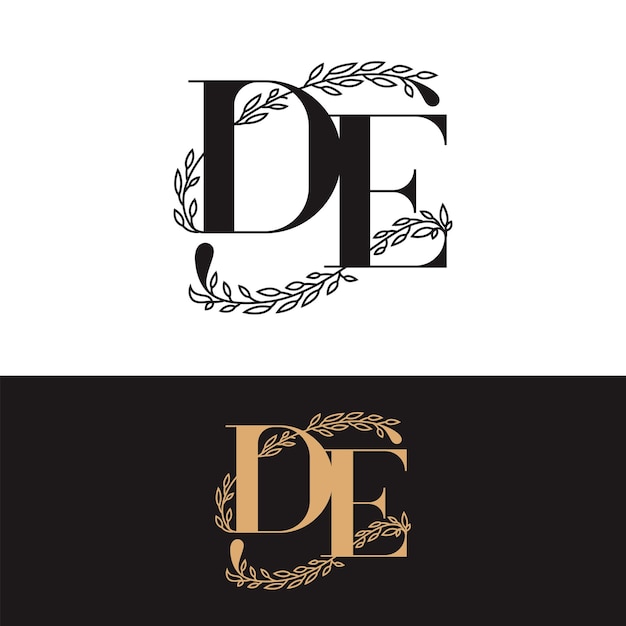 logotipo DE del monograma de boda dibujado a mano