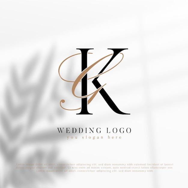 El logotipo del monograma de la boda GK KG