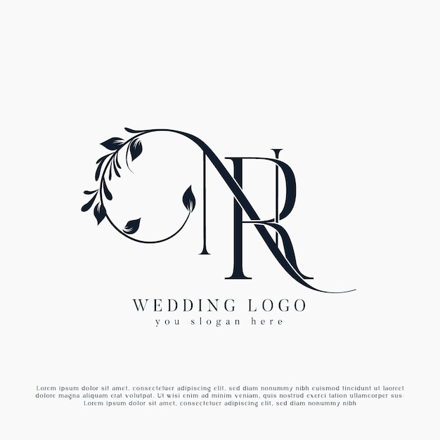 El logotipo del monograma de la boda de NRN