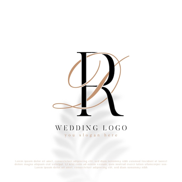 El logotipo del monograma de bodas DR