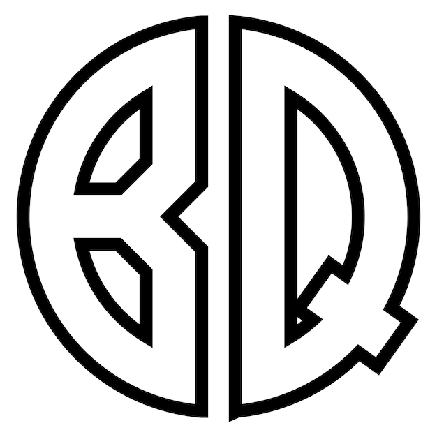 El logotipo del monograma BQ en un diseño circular