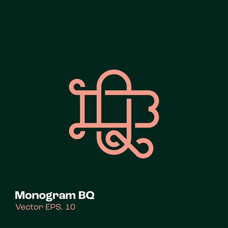 Vector logotipo del monograma bq