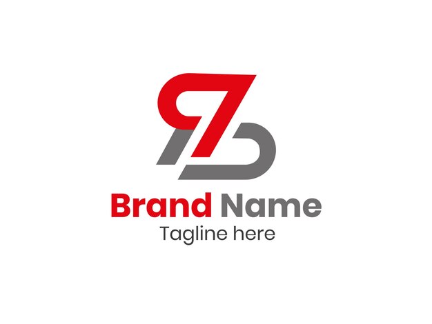 El logotipo del monograma br y rb de diseño plano