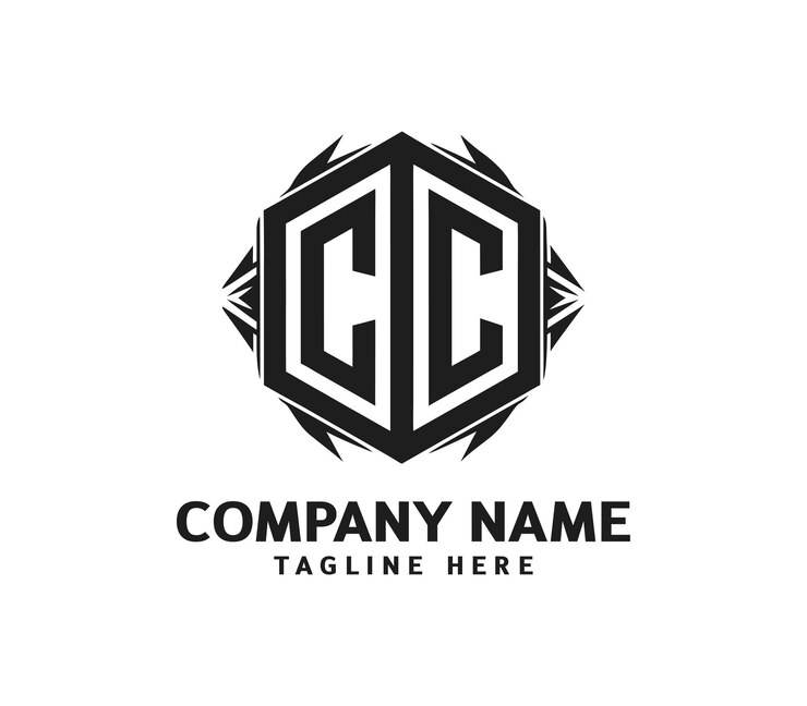 El logotipo del monograma CC moderno