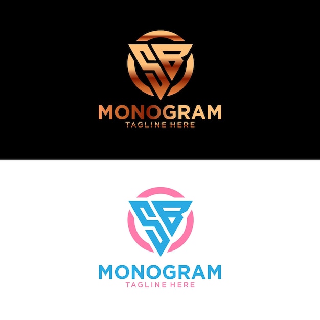 Logotipo de monograma con círculo y letra s