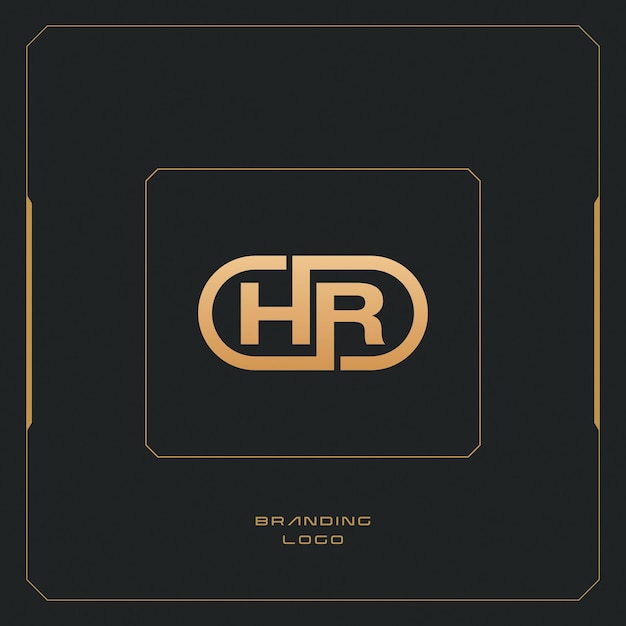 Logotipo de monograma de combinación de letra H de HR