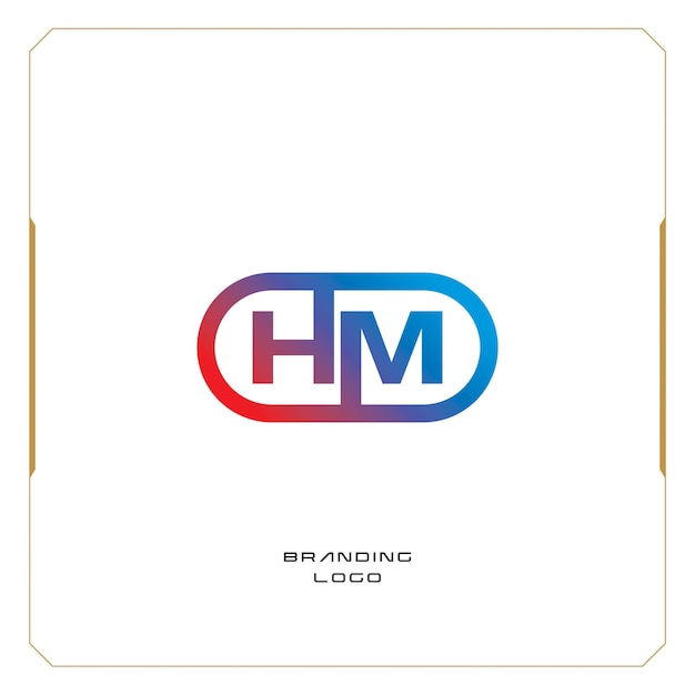 Logotipo de monograma combinado de letra H de HM