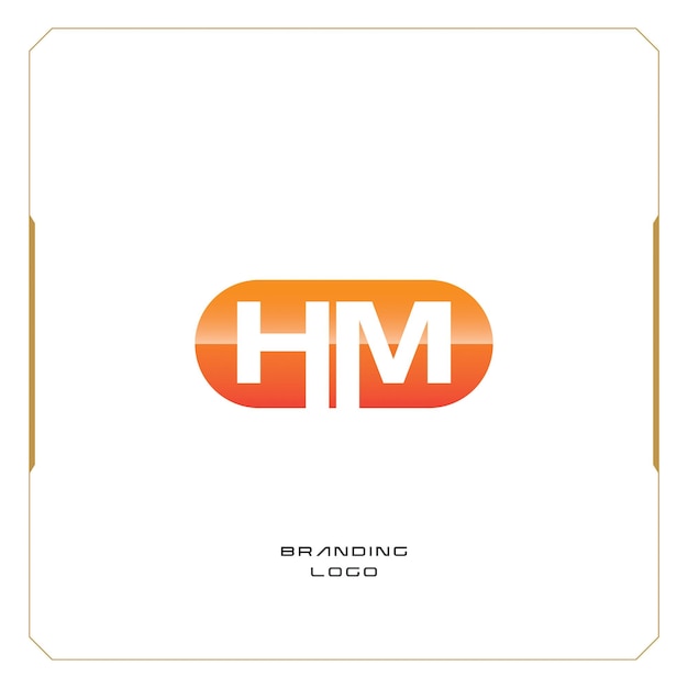 Logotipo de monograma combinado de letra H de HM