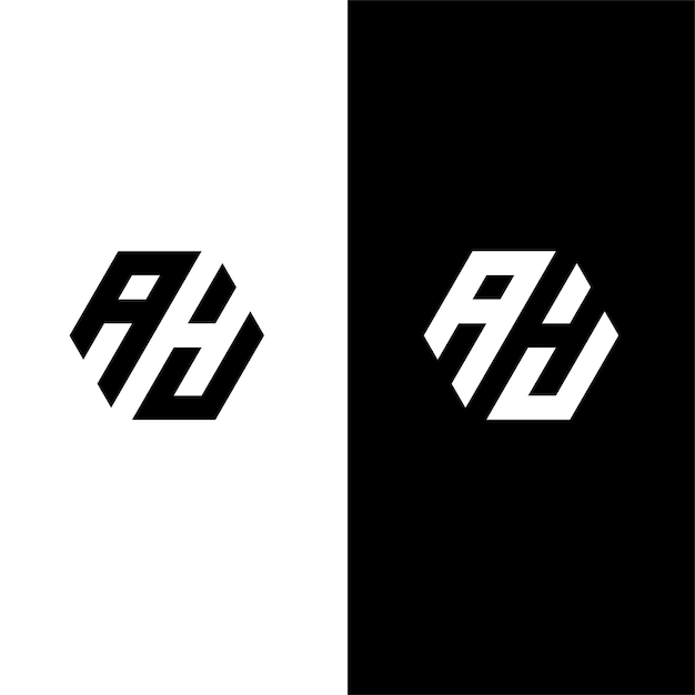 logotipo de monograma con el concepto de empresa AHJ