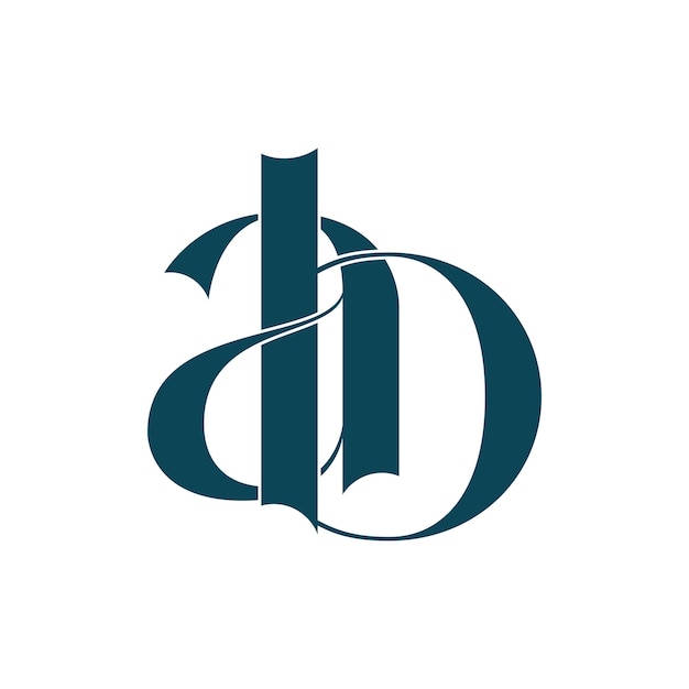 El logotipo del monograma del concepto de texto AB
