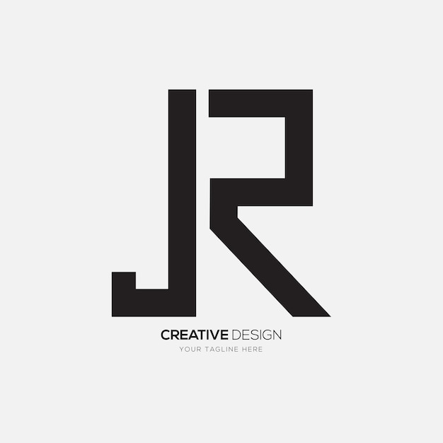 Vector el logotipo del monograma creativo de forma simple de la letra jr