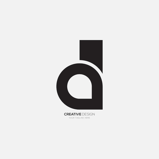 Logotipo de monograma creativo de gota de agua de forma moderna de letra d