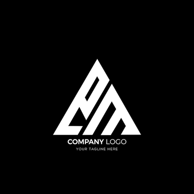 logotipo de monograma creativo de letra em triangular