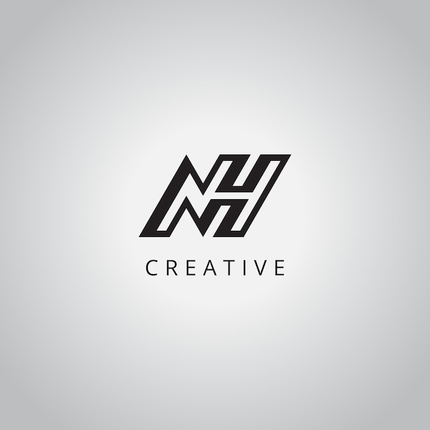 El logotipo del monograma creativo de NH