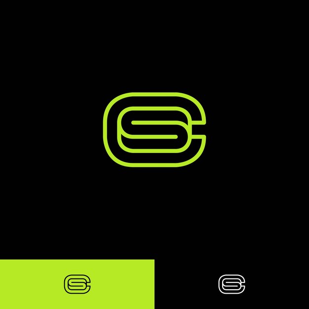 El logotipo del monograma de CS entrelazado