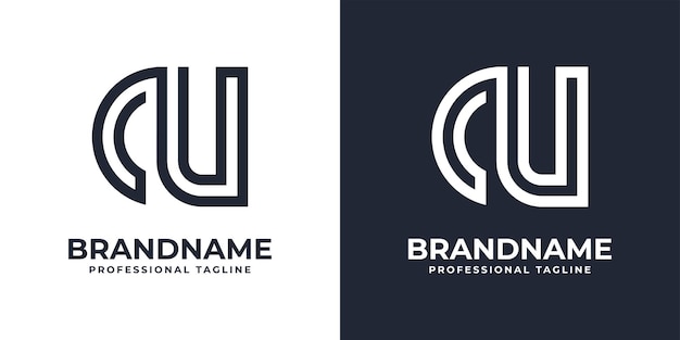 Logotipo de monograma CU simple adecuado para cualquier negocio con inicial CU o UC