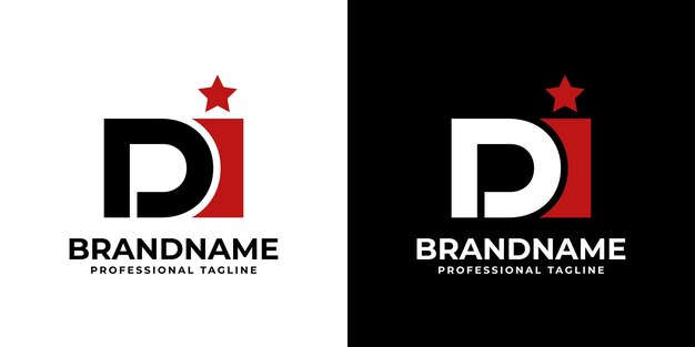 Logotipo de monograma DI o ID simple adecuado para cualquier negocio con DI o ID inicial