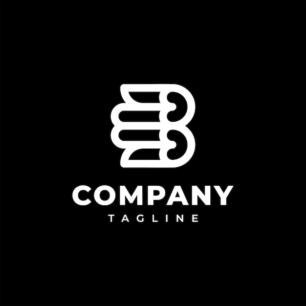 Logotipo de monograma de diseño de logotipo creativo B