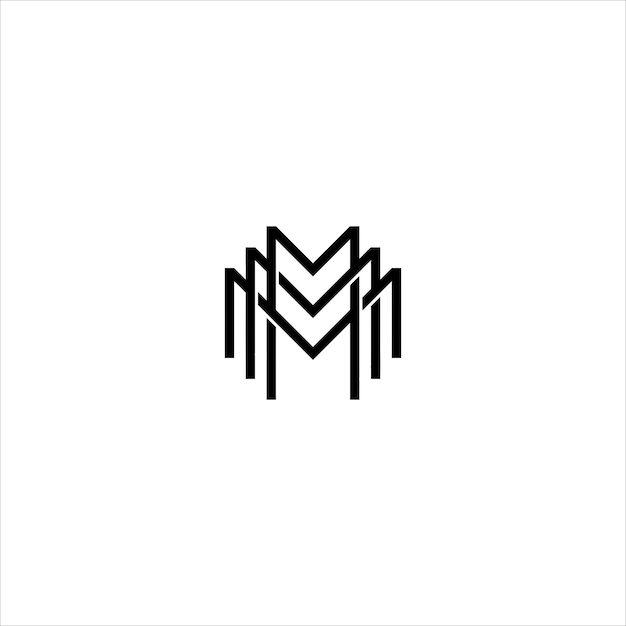 El logotipo del monograma de diseño plano en mm