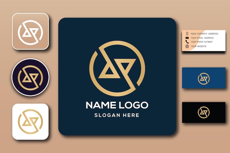 Vector logotipo del monograma dp