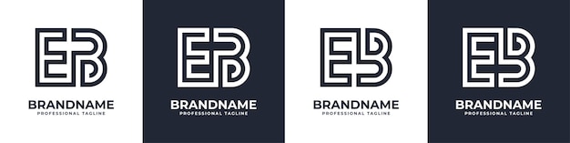 Logotipo de monograma EB simple adecuado para cualquier negocio con inicial EB o BE