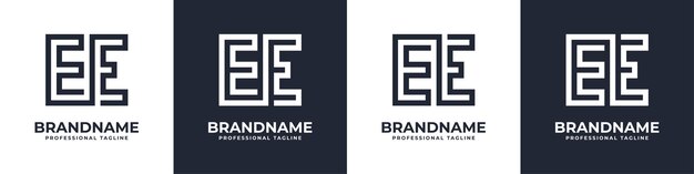 Logotipo de monograma EE simple adecuado para cualquier negocio con inicial E o EE