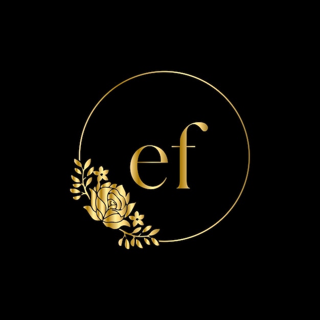 Vector logotipo de monograma ef para evento de celebración, boda, tarjeta de felicitación, plantilla de vector de invitación