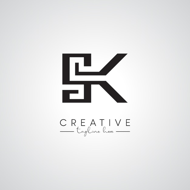 El logotipo del monograma entrelazado de SK