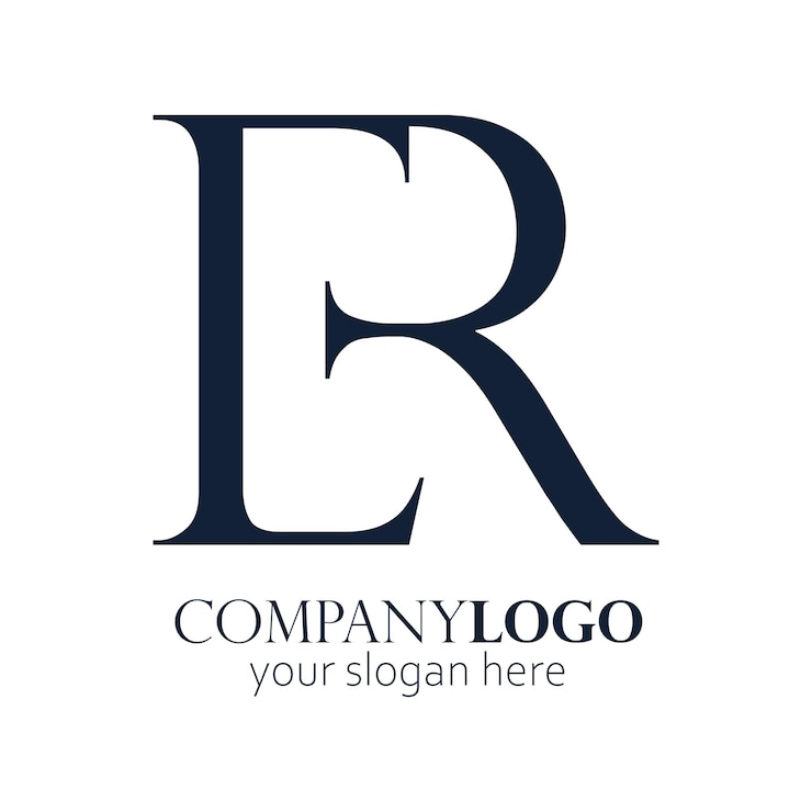 Vector logotipo del monograma er elegante