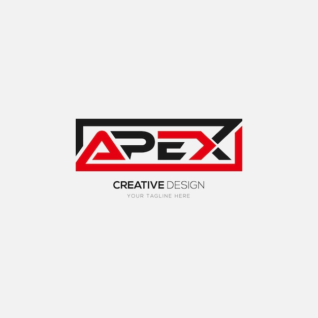 Logotipo de monograma con estilo de letra moderna de apex