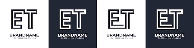 Logotipo de monograma ET simple adecuado para cualquier negocio con inicial ET o TE