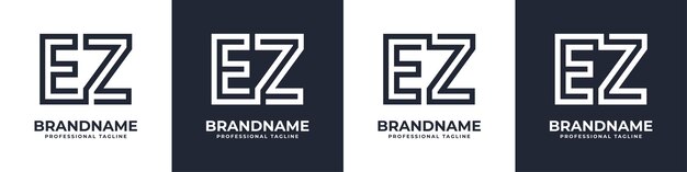 Vector logotipo de monograma ez simple adecuado para cualquier negocio con inicial ez o ze