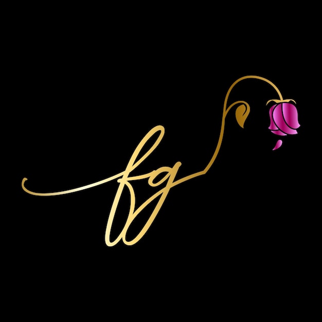 Logotipo de monograma FG para celebración, boda, tarjeta de felicitación, plantilla de vector de invitación