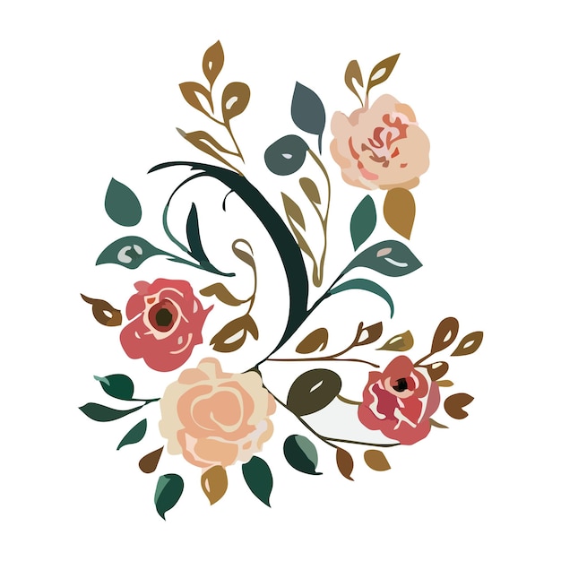 Logotipo de monograma floral 13