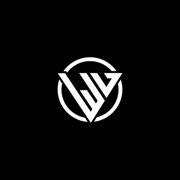 Logotipo de monograma de forma triangular wl letter