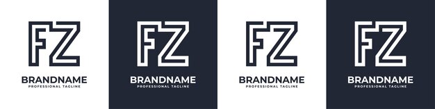 Logotipo de monograma FZ simple adecuado para cualquier negocio con inicial FZ o ZF
