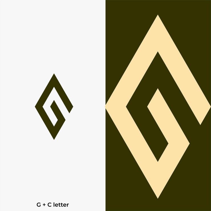 Vector logotipo del monograma g y c