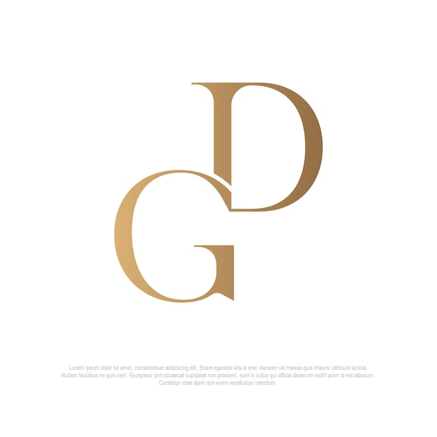 Logotipo del monograma GD