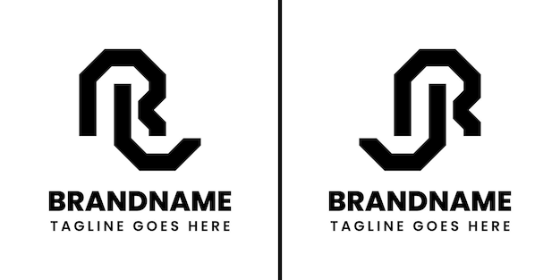 Logotipo de monograma geométrico RL y JR adecuado para cualquier marca con las iniciales RL LR RJ JR