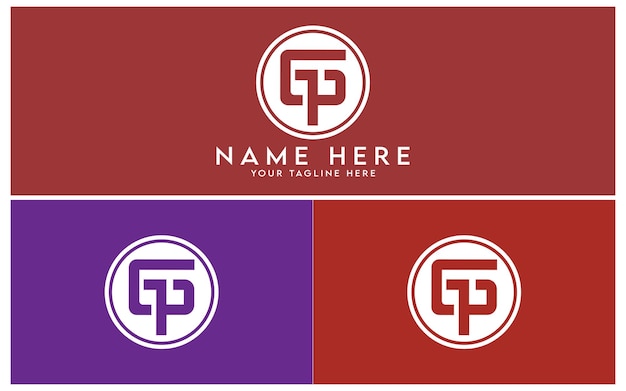 El logotipo del monograma GP en un círculo