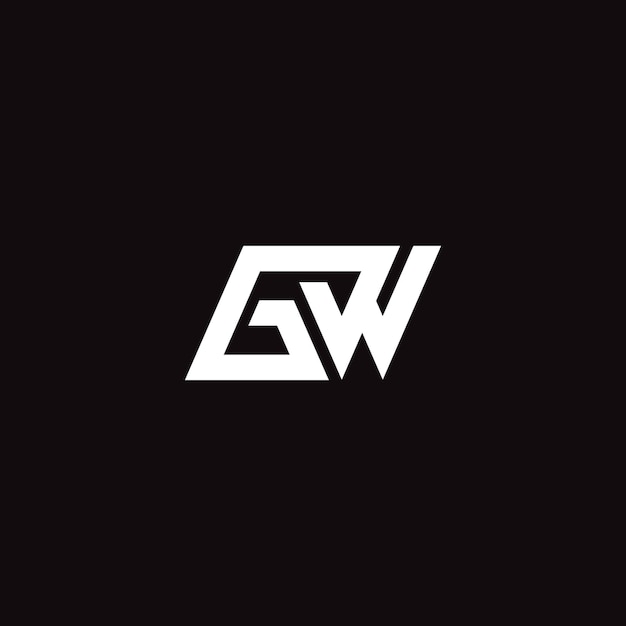 El logotipo del monograma GW en estilo geométrico