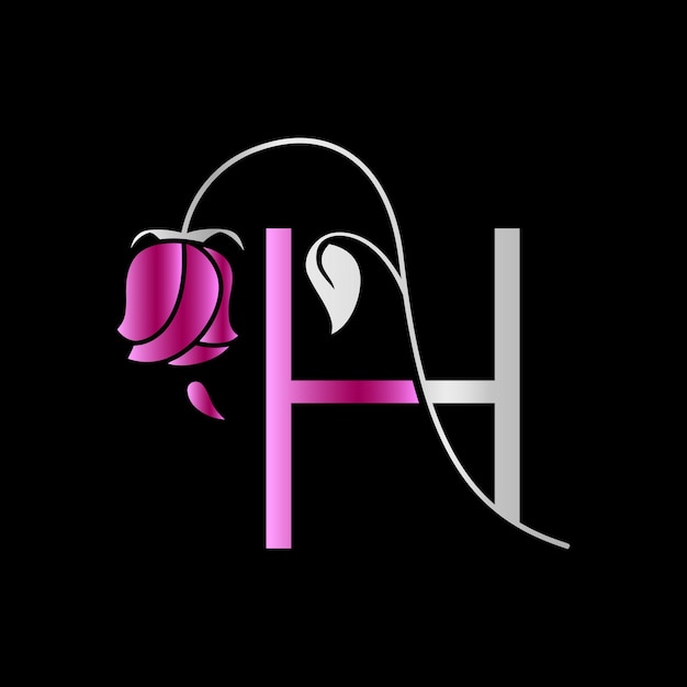 Logotipo de monograma H para celebración, boda, tarjeta de felicitación, invitación Plantilla vectorial