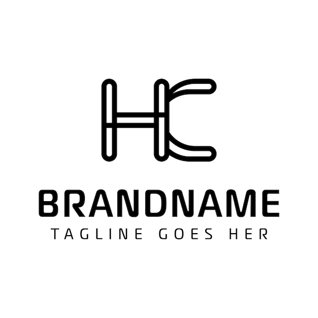 El logotipo del monograma HC para empresas con las iniciales HC o CH